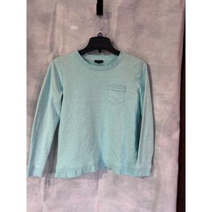 Talbots Petite Pullover Top Long Sleeve Casual Comfy Mint Light Turquoise Size P